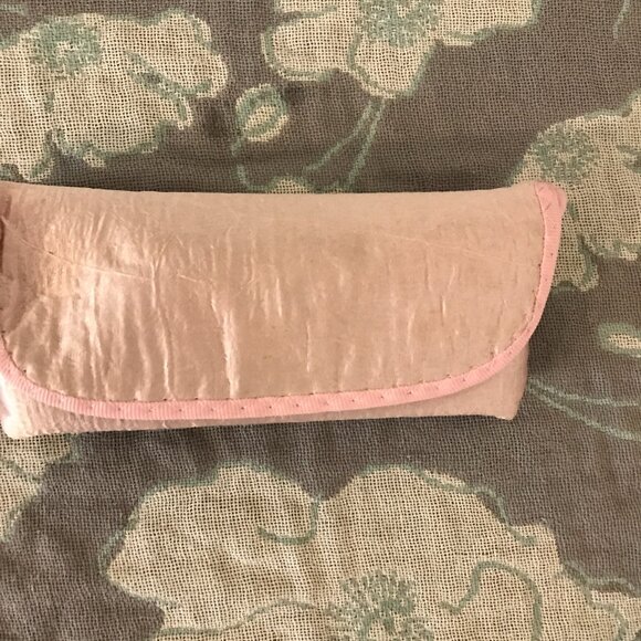 vintage Jessica McClintock pink satin hard bottom eyeglass sunglass case